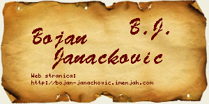 Bojan Janaćković vizit kartica